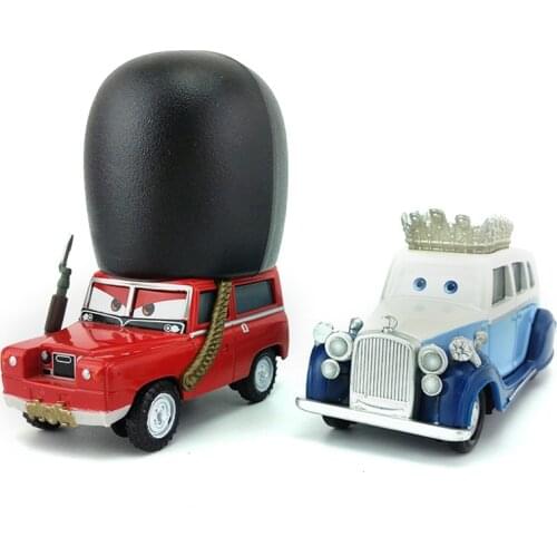 Disney Pixar Cars Lightning Mcqueen 2pcs The Queen & Guard London Buckingham Palace Diecast Metal Alloy Toys Cars For Childrens