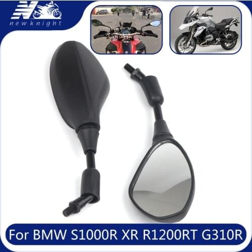 For BMW S1000R XR R1200RT R NINE T R9T G310R GS 1 pair black Motorcycle 10mm Clockwise Universal Left&Right Rearview Mirrors