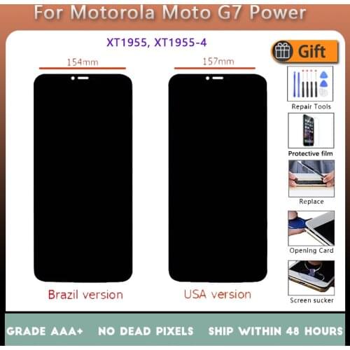 For Motorola MOTO G7 Power Original LCD screen assembly With front case Black With repair tool and Tempered film