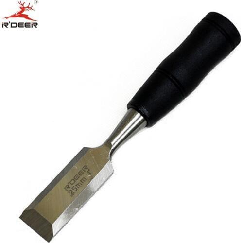 RDEER 1''/25mm Woodwork Chisel Short Handle Straight Chisel Tail With Rivets Wood Carving Carvers Wood Hand Tools