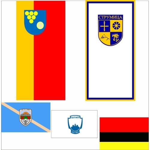 Macedonia North Rosoman Municipality Flag 3X5FT 90x150cm 100D Polyester Double Stitched High Quality Banner