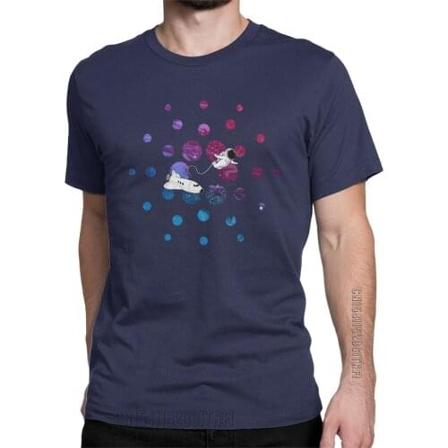 Mens T-Shirt Cardano ADA Out Of World 100% Cotton Tee Shirt Classic Bitcoin Astronaut T Shirts Round Neck Tops Gift Idea
