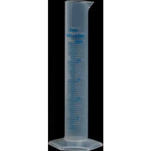25mL Measuring Cylinder Laboratory Test Graduated Liquid Trial Tube Jar Tool New