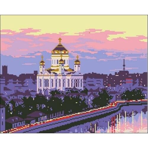 Embroidery Package Hot Sell Best Quality Cross Stitch Kits Landscape City Scenery Free Shipping Hot Sell