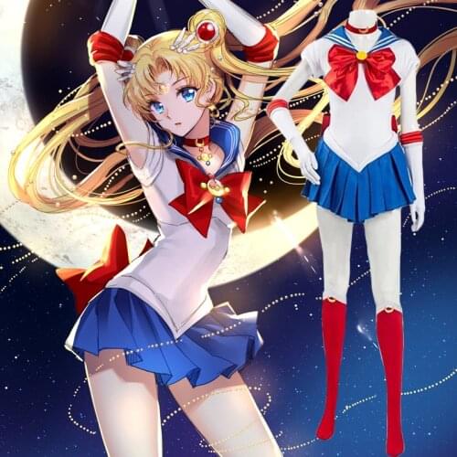 Sailor Cosplay Moon Costumes Women Men Kids Dress Wig Halloween Party Suits