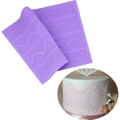 Flower Pattern chantilly cake lace Silicone Mat , Fondant Sugar Cupcake Decor mold wedding Cake Decorating Tool for baking