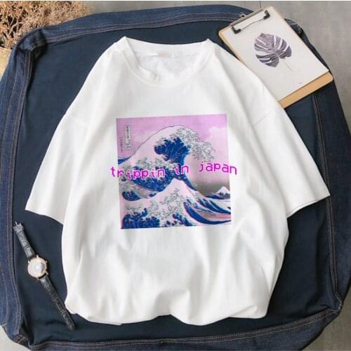 Summer Fashion Women Shirt Vapor wave tumblr Awesome aesthetic T-shirt Short sleeve O-Neck Harajuku kawaii casual chic tops tee