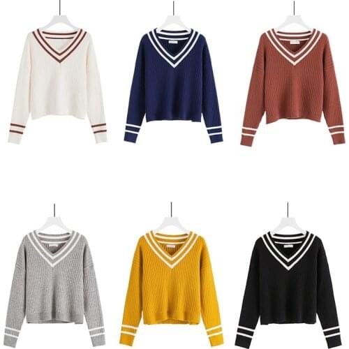 Fashion V neck warm thick fall winter soft sweaters for women 2018 new korea style long sleeve pull femme hiver