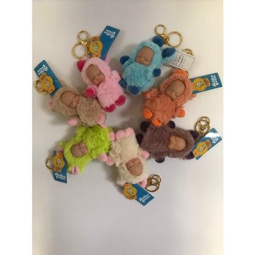 Lovely mini multi-color sleeping doll soft rubber pendant girl heart doll