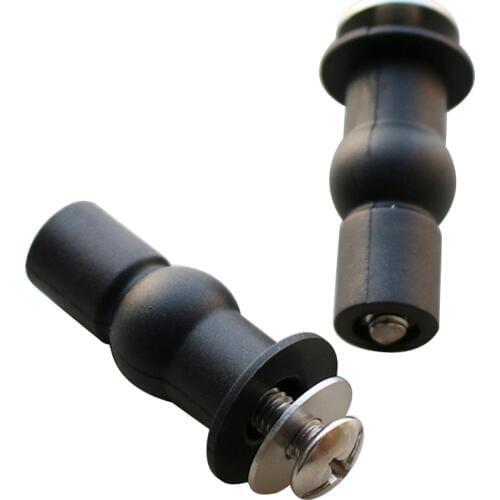 New Toilet Seat TOP FIX Seat Hinge Hole Fixings Well Nut Screw Rubber Back to Wall Pair