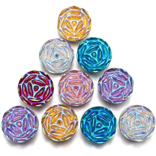 10pcs/lot New Colorful Snap Jewelry Mixed Beautiful Resin Ginger 18mm Snap Buttons Fit DIY Snap Button Bracelet Necklace