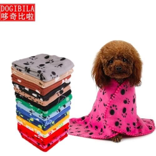 Pet Paw Print Blanket Cat and Dog Cushion Nest Dog Kennel Puppy Bed Mat Blanket Fleece dog house indoor bull terrier couch
