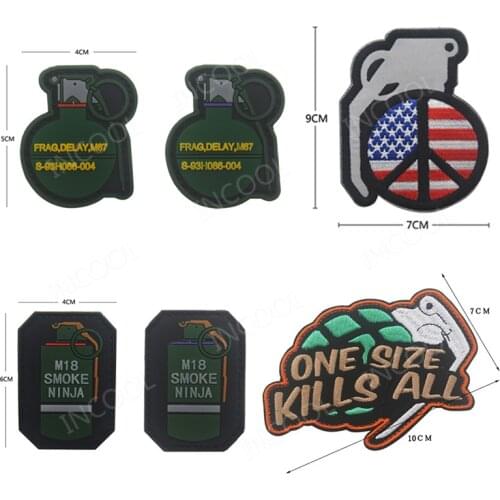 One Size Kills All Embroidery Patch US Army Military Patches Tactical Combat Emblem Appliques Peace Embroidered Badges