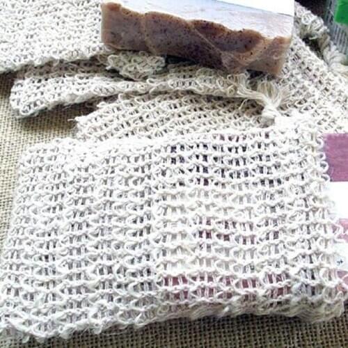 Exfoliating Cleansers Natural Portable Soap Saver Soft Foaming Massage Bag cotton and linen