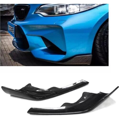 For BMW M2 F87 MP Style Real Carbon Front Splitters Canards Apron Flaps Carbon Fiber Car Styling Front Lip 2016-2018