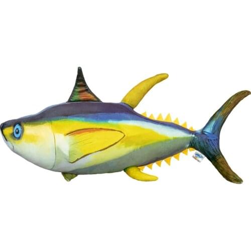 60-125cm Simulation Tuna Plush Toys Real Life Tuna Fish Pillow Creative Stuffed Soft Ocean Toys Sleep Pillow for Kids Boys Gifts