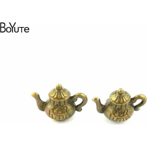 BoYuTe (50 Pieces/Lot) 12*15MM Zinc Alloy Materials Antique Bronze Plated Pendant Teapot Diy Charms Jewelry Accessories