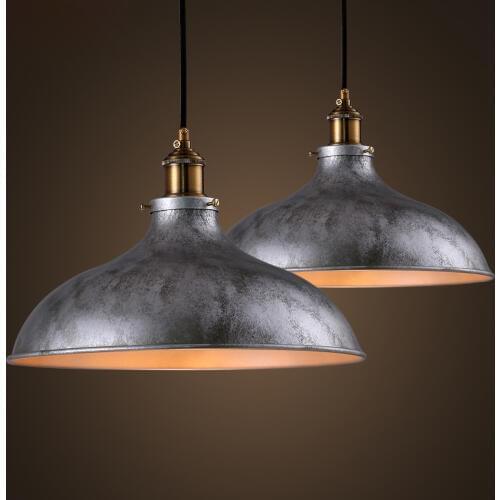 Loft retro iron Pan pendant light American village industrial wind Cafe Restaurant lamp
