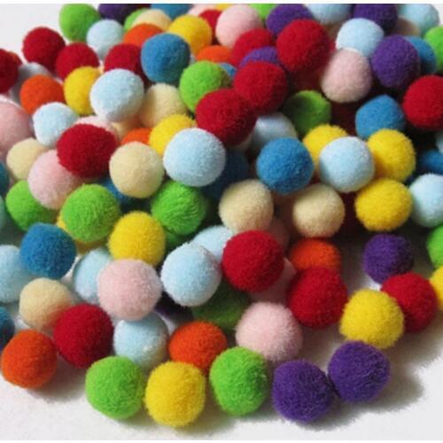 50Pcs Soft Pompom Balls Pom Poms Early Learning Creative Handmade Craft Scrapbooking DIY Sewing Doll Accessories Home Decoration