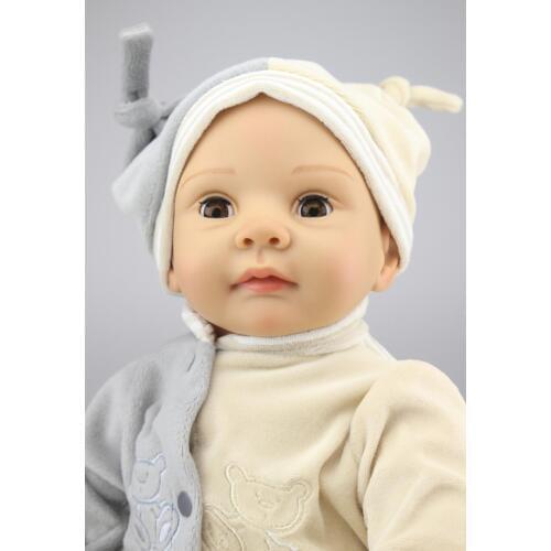 Reborn boy dolls 22"55cm bebes reborn silicone baby dolls can blink eyes children gift toy dolls