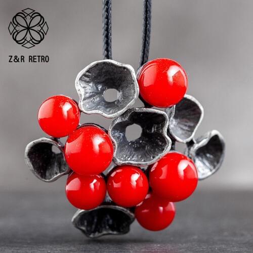 Vintage Long Necklace for Women Flower Bijouterie Female Pendant Jewelry on the Neck Decoration Gifts Massive Lovers Gift 2020