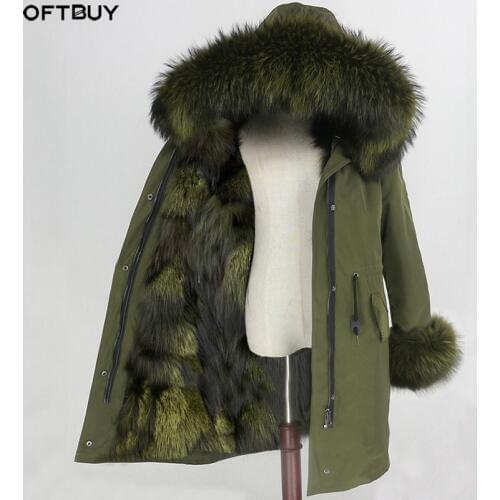OFTBUY Waterproof Parka Long Outerwear Real Fur Coat Winter Jacket Women Raccoon Fur Collar Hood Fox Fur Lining Warm Detachable