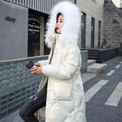 Winter Hooded Fur Collar Long Parkas Mujer Thick Warm Down Cotton Padded Jacket Women Plus Size Casual Hoodies Coat Female