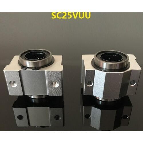 10pcs/lot SC25VUU SCV25UU SC25V linear case unit linear Bearing Slide Blocks for 25mm shaft rail cnc router SC25SUU