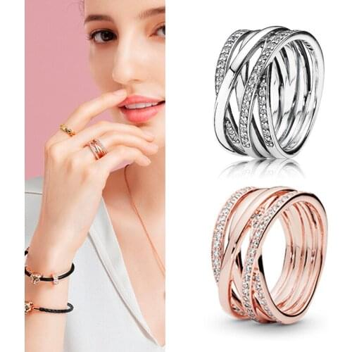 100% 925 кольцо Silver Pan Ring Creative Cut Out Rose Gold Pan Ring For Women Wedding Party Gift Fashion Jewelry