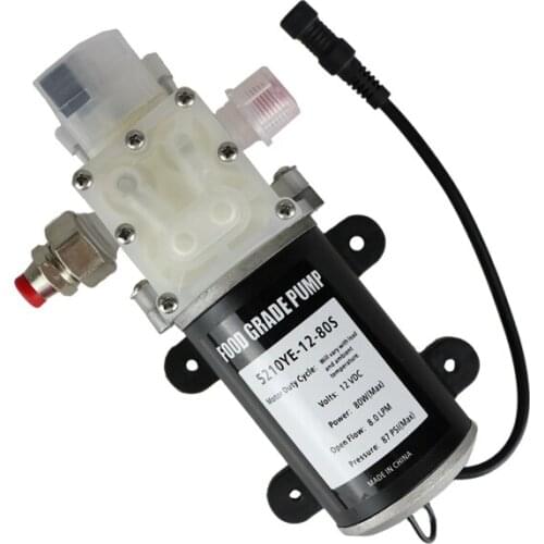 12V24V48V 80W 8L/MIN mini High pressure self-primg food grade DC water pump/Milk pump/wine pump,etc