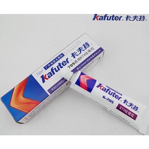 2pcs/lot Genuine Kafuter k-705 RTV Silicone Rubber Electronic Glue Sealant Transparent Organosilicon 45g
