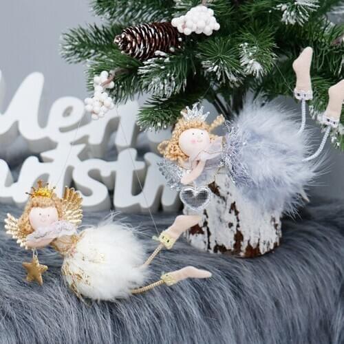 3PCS Plush Angel Doll Wall-Hung Cute Christmas Decoration For Tree Christmas Elf Ornament Navidad New Year Decor
