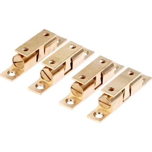 4Pcs 70mm Brass Double Ball Catch Cabinet Door Latch All Copper Touch Beads Lock Door Spring Clip Cabinet Door Catches