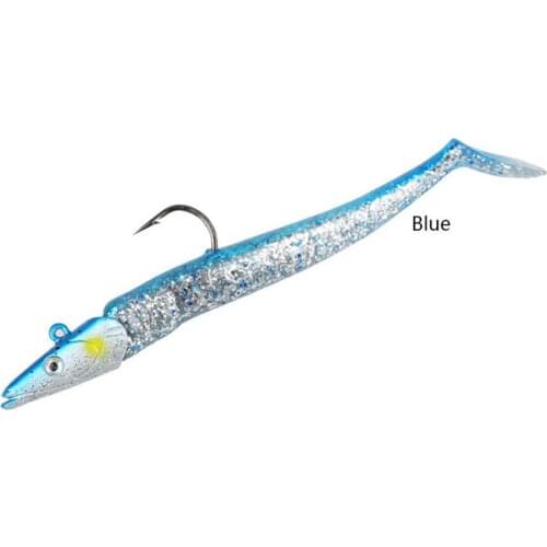 4pcs Saltwater Sandeel Lures Sea Fishing Tackles Soft Lures Bass Wrasse Cod Pollock Baits Artificial Tackle Swimbait