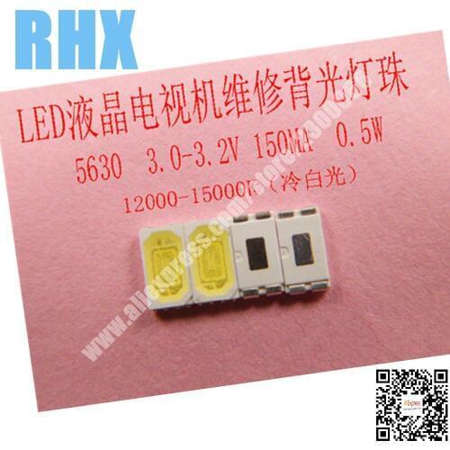 200piece/lot FOR maintenance LCD TV LED backlight SMD LEDs 0.5W 5630 3V Cold white light Light-emitting diode is new