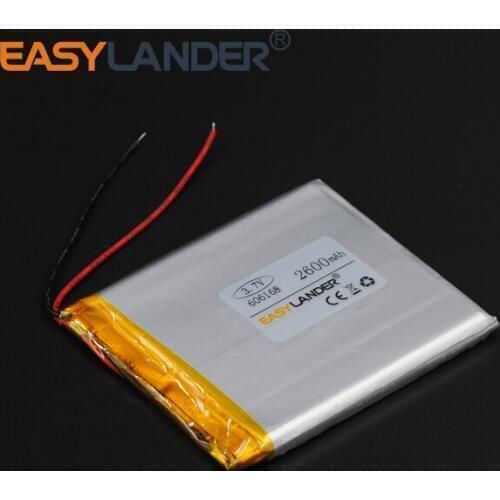 606168 Rechargeable Lithium Li Polymer Li-ion 3.7V 2600mAh Battery For Bluetooth Notebook Tablet PC DIY Power Bank GPS 066168