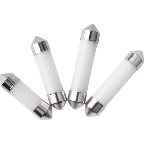 Automotive LED Reading Lamp Roof Lamp Double Point Through Tube Ceramic 31 / 36 / 39 / 41mm Cob Cold White Led Lights for Car