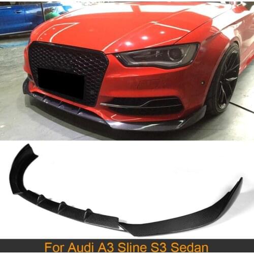 Carbon fiber front bumper Spoiler lip for Audi A3 Sline S3 sedan 4 door 2014 2015 2016 Notfit A3 Standard