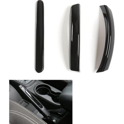 BBQ@FUKA 3PCS ABS Handbrake hand Brake Cover Trim Interior Moulding Sticker Car Styling Accessories For Jeep Wrangler 2011-2016