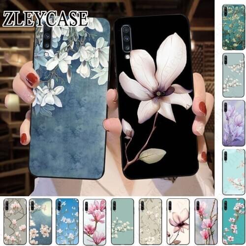 Magnolia Gardenia Flower Phone Case Shell For Samsung Galaxy A50 A10 A20 A20E A20S A30S A40 A51 A70 A30 A6 A8 Coque Shell