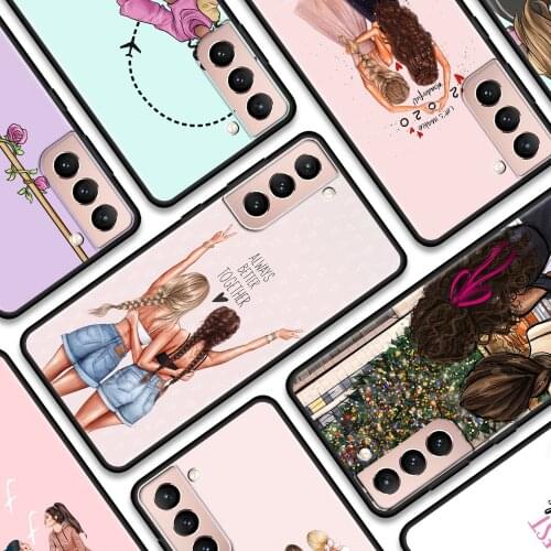 Cellphone Case For Samsung S21 S20 FE Ultra S10 Lite S10e Cover Girls Bff Best Friends Forever Funda for Galaxy S9 S8 S7 Plus