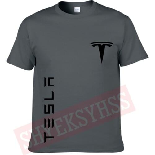 2021 Summer Brand 100% Cotton T-Shirt Tesla Logo Men T Shirt Electric Car Fashion Round Neck Short Sleeve Woman T-Shirt