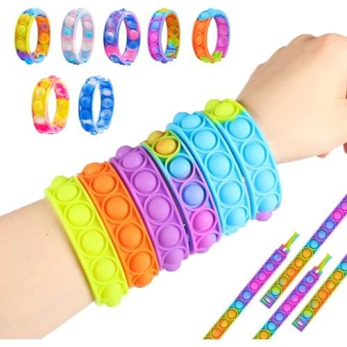Fidget Toys Push Its Bubble Dimple Bracelet Decompression Toys for children Adults Anti Stress Reliever Pops Sensory Toys