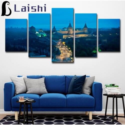 5pcs diamond painting Islam, mosque 5d diamond mazayka embroidery crystal mosaic Rhinestone full square round diamond home decor