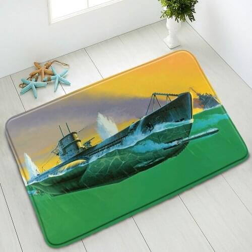 Ocean Natural Scenery Non-Slip Bathroom Mat Lighthouse Giant Ship Bedroom Kitchen Entrance Doormat Absorbent Carpet Washable