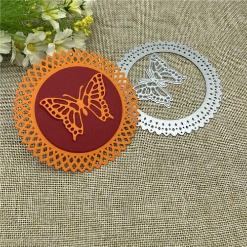 Round Butterfly frame Metal Cutting die keychain shaker Heart Paper Key Chain Scrapbook Paper Craft Card Punch Art Knife Cutter
