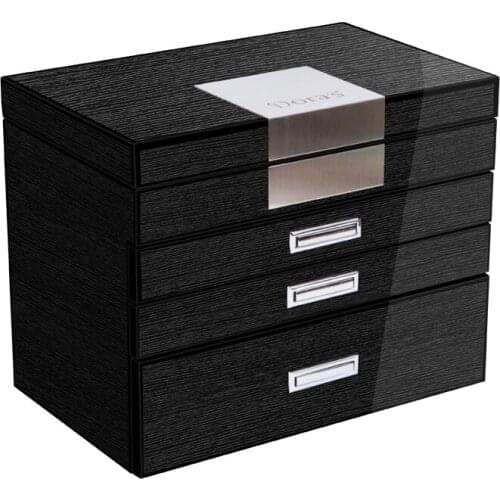 Piano Lacquer drawer organizers Women High - Grade Ring Box Home Solid Wood Multi-function Portable Jewelry Box Gift for Ladies