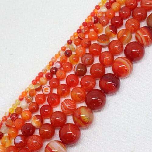 Mini.order is $7! 4-16mm Orange Stripe Banded Multicolor Agates Onyx Round DIY Spacer Loose Beads 15"