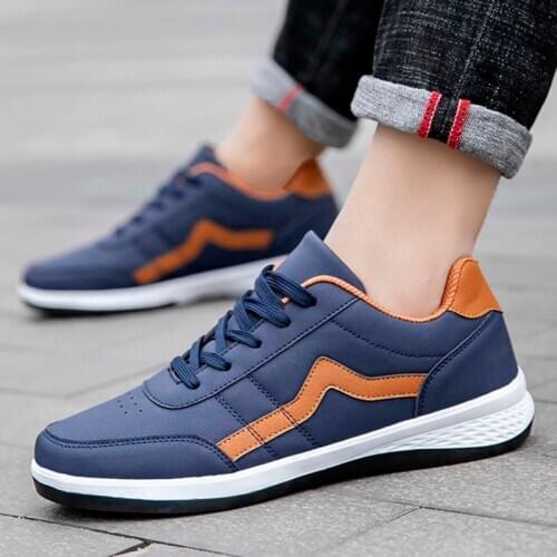 Fashion Men Sneakers Outdoor Skateboarding Shoes Casual Sport Shoes Round Toe Lace-up Flats Shoe Classic Skate Shoes Trainers