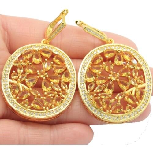 38x19mm Delicate Fine Cut Created White Bright Cubic Zircon For Ladies Daily Wear Silver Earrings